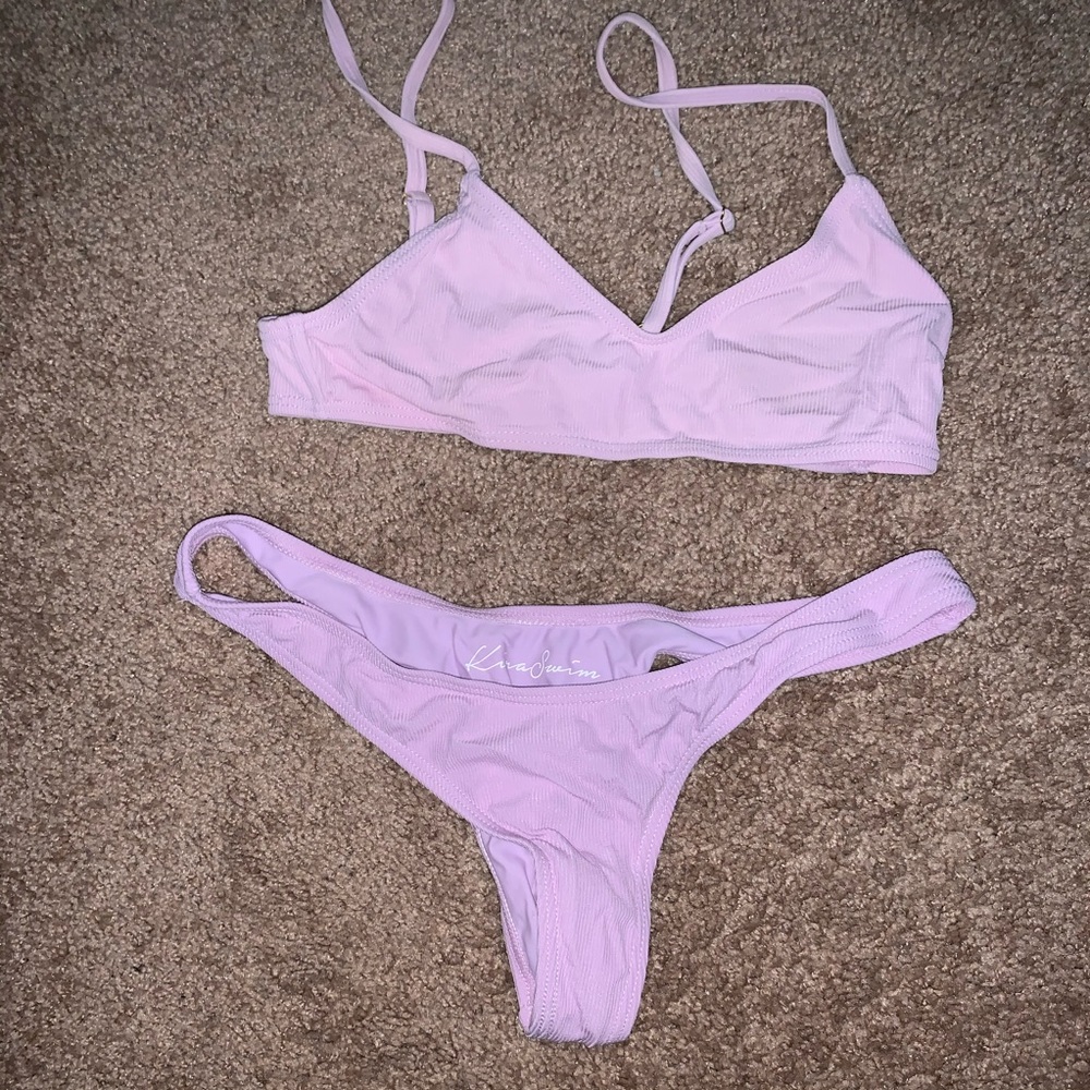 Kira swim ribbed lilac purple bikini